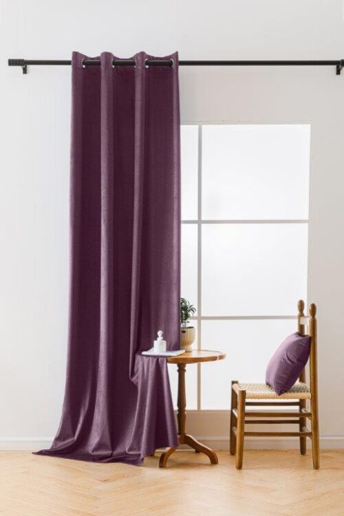 Samtvorhang Lila mit Ösen ZKMR-03