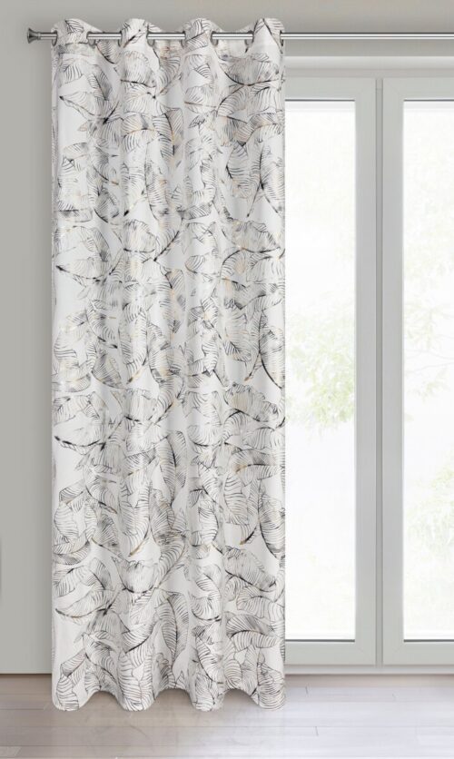 Samtvorhang mit glitzerndem Blattmotiv ZKNP-01