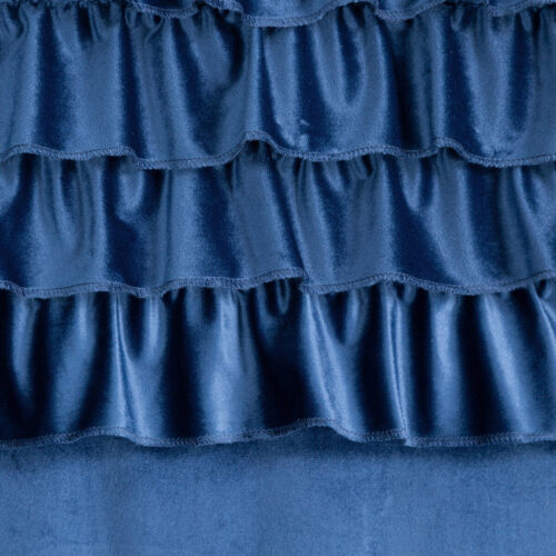 Marineblauer Blättervorhang mit Glanzfaden ZKNR-02