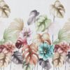 Vorhang mit buntem Blätter- und Blumenmuster ZKFK-01