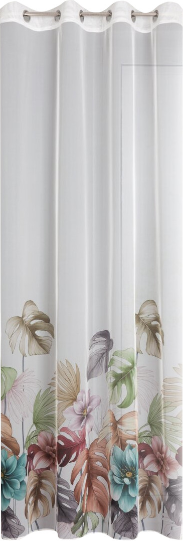 Vorhang mit buntem Blätter- und Blumenmuster ZKFK-01