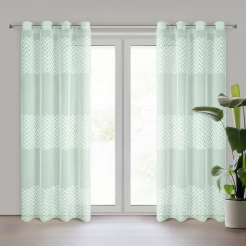 Vorhang mit geometrischer Applikation ZKKG-03