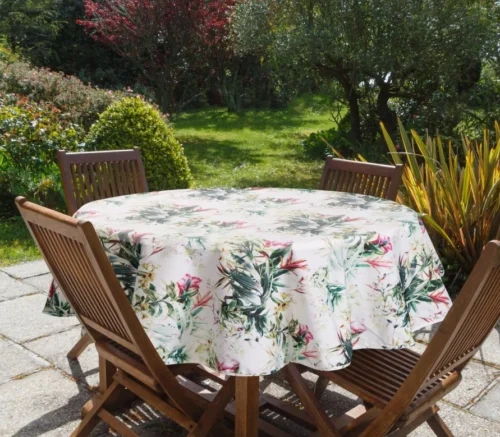 Wasserdichte runde Tischdecke für Terrasse Balkon Pavillon OKP03-1