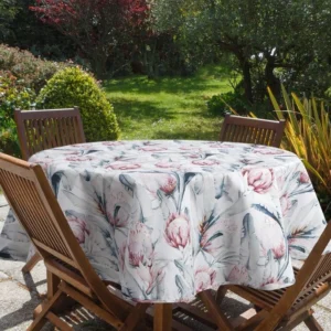 Runde wasserfeste Tischdecke für Terrasse Balkon Pavillon OKP04-1